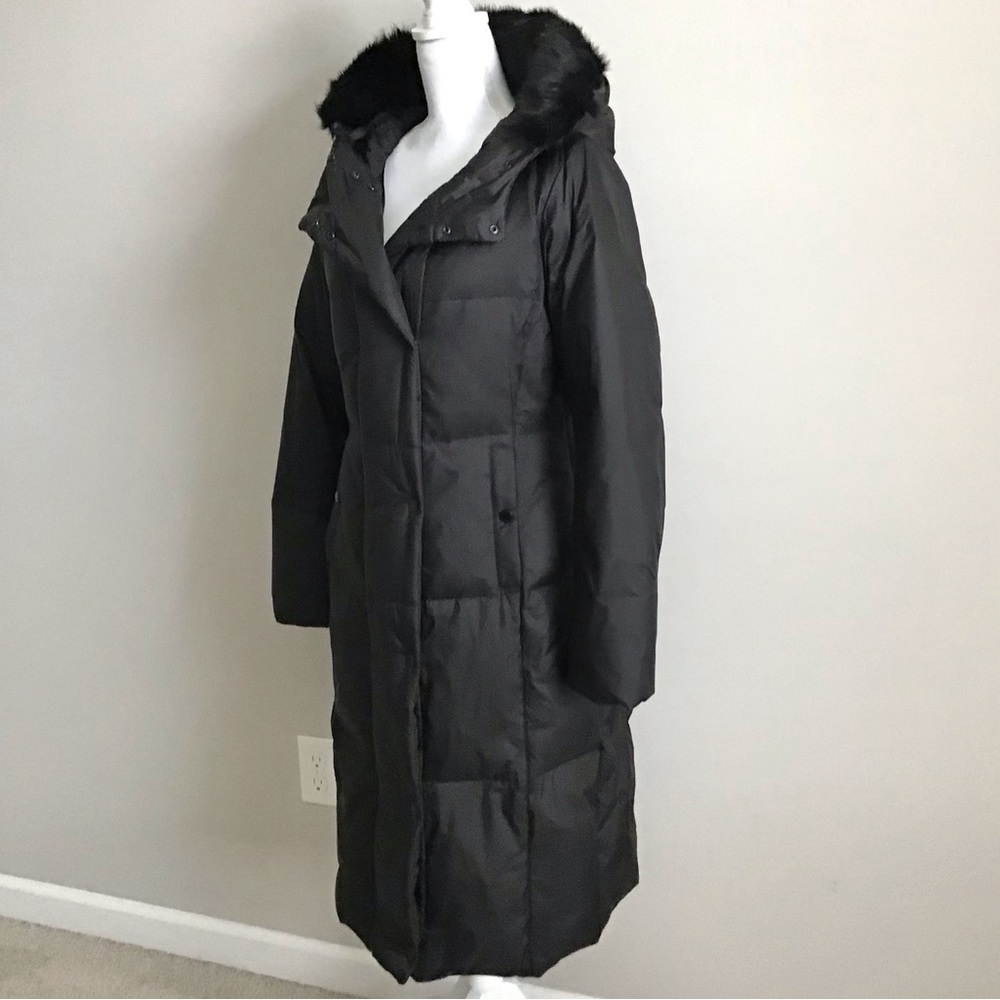 ZARA Long Coat Jacket Adjustable Waist Removable Faux Fur New With Tag